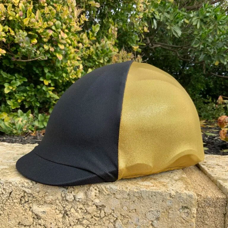 gold and Navy helmet cover