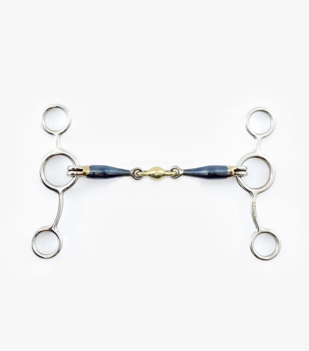 Blue Sweet Iron Tom Thumb Bit with Brass Alloy Lozenge