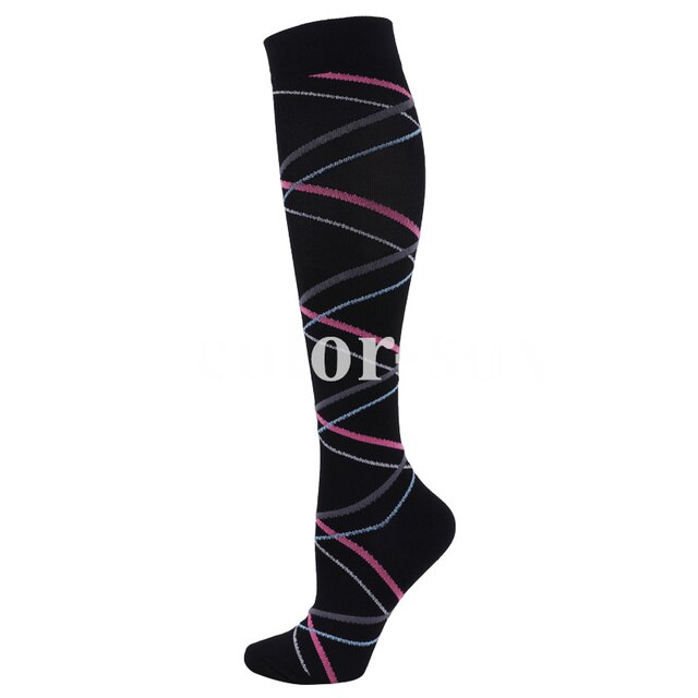 Black Pattern Compression Socks