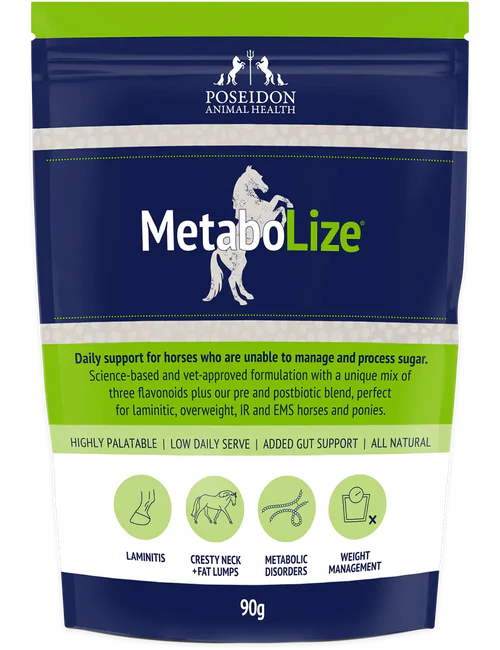 METABOLIZE® DAILY SUPPORT FOR HORSES WHO STRUGGLE TO MANAGE AND PROCESS SUGAR.