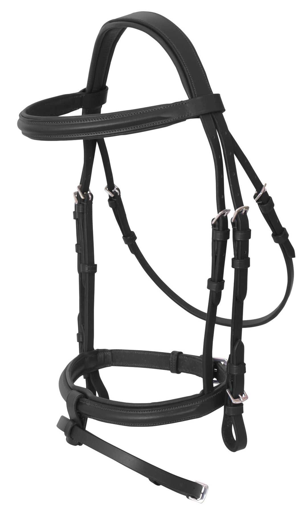 platinum  shaped padded bridle