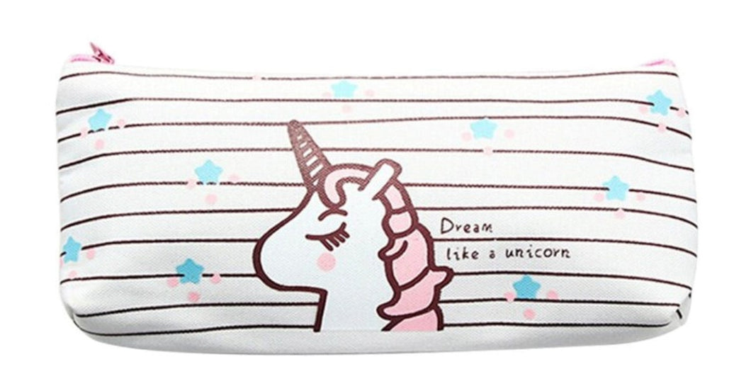 UNICORN STRIPED PENCIL CASE